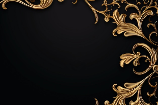 Black and Gold Luxury Background with Copy Space