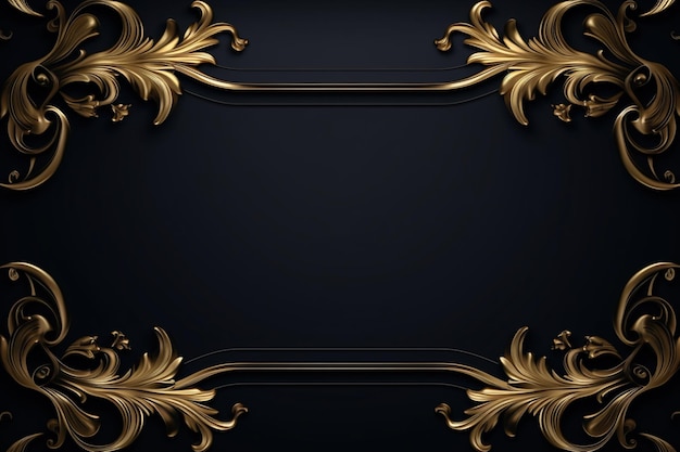 Black and Gold Luxury Background with Copy Space