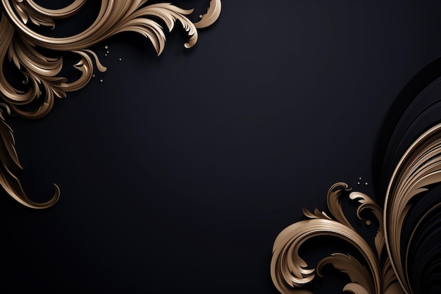 Black and Gold Luxury Background with Copy Space