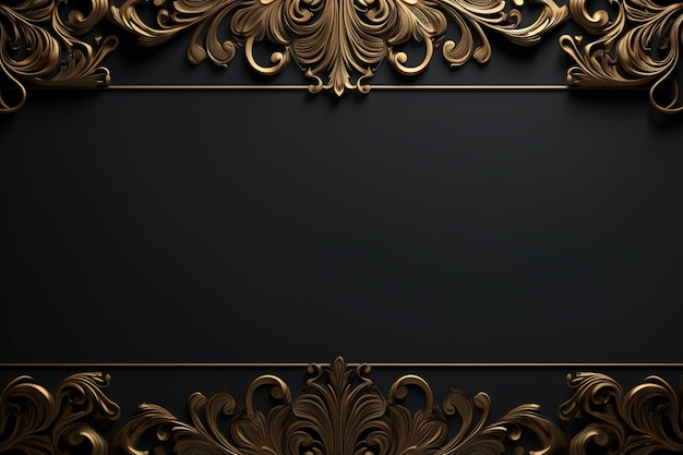 Photo black and gold luxury background with copy space