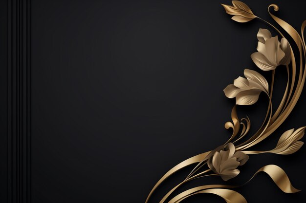 Photo black and gold luxury background with copy space