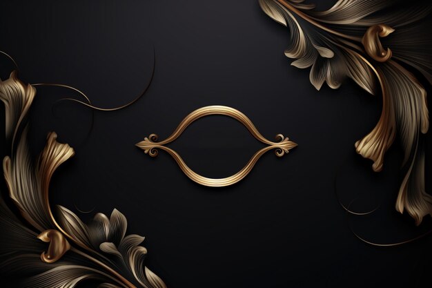 Photo black and gold luxury background with copy space