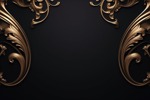 Photo black and gold luxury background with copy space