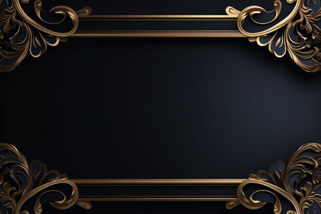 Black and Gold Luxury Background with Copy Space