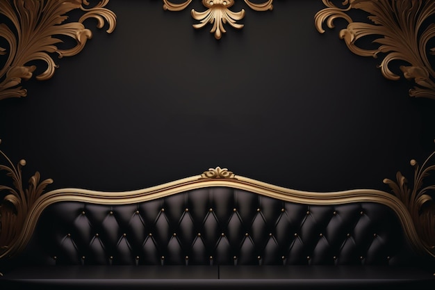 Black and Gold Luxury Background with Copy Space