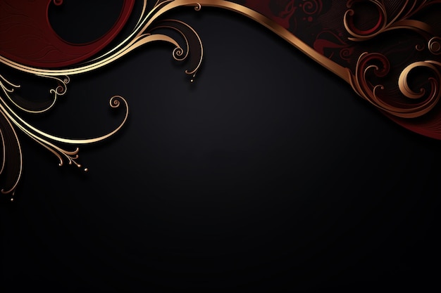 Black and Gold Luxury Background with Copy Space