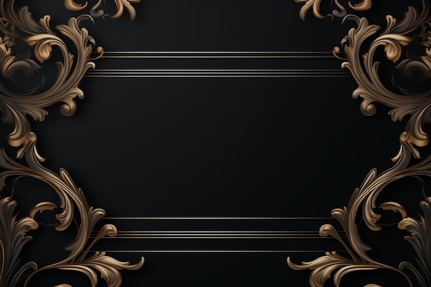 Photo black and gold luxury background with copy space