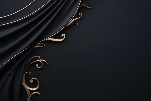 Black and Gold Luxury Background with Copy Space