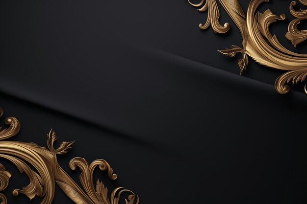 Black and Gold Luxury Background with Copy Space