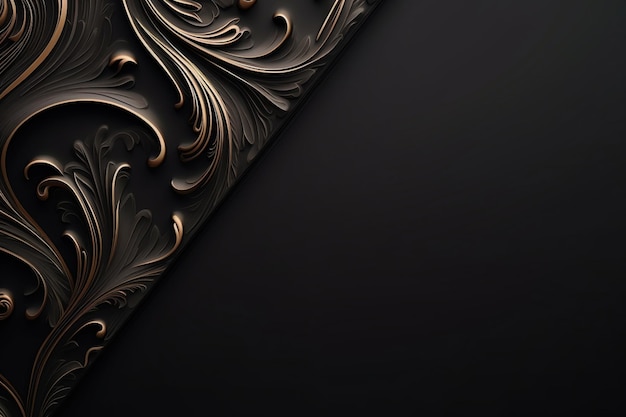 Photo black and gold luxury background with copy space