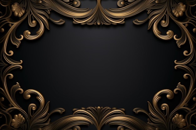 Black and Gold Luxury Background with Copy Space