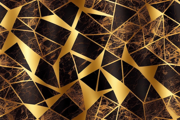 Black and gold marble background seamless pattern