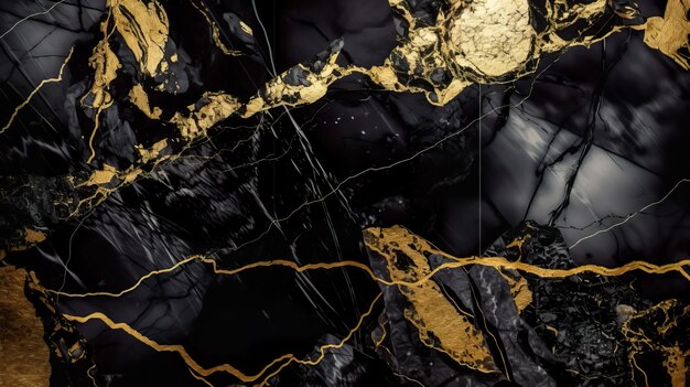 Black and gold marble background