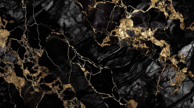 Black and gold marble background