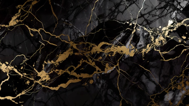 Black and gold marble background