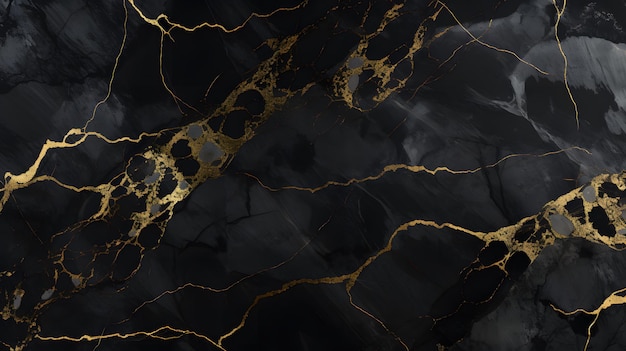 Black and gold marble texture design for brochure poster wallpaper background generativ ai