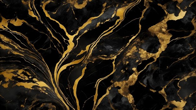 Black and Gold Marble Texture Stone Texture Marble Wallpaper Black Marble with Gold Accents Background Ai Generative