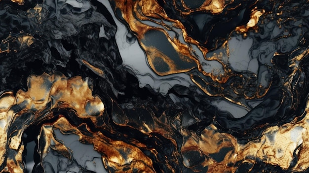 A black and gold marble wallpaper with a black and white marble background.