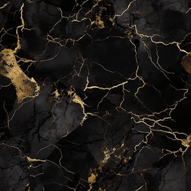 Photo a black and gold marble with gold and black speckled on the top.