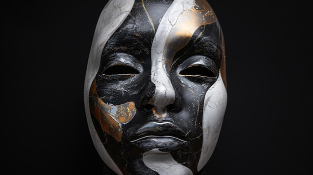 a black and gold mask