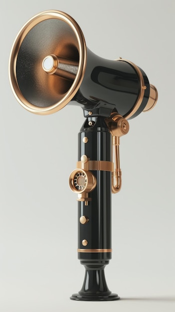 Photo black and gold megaphone