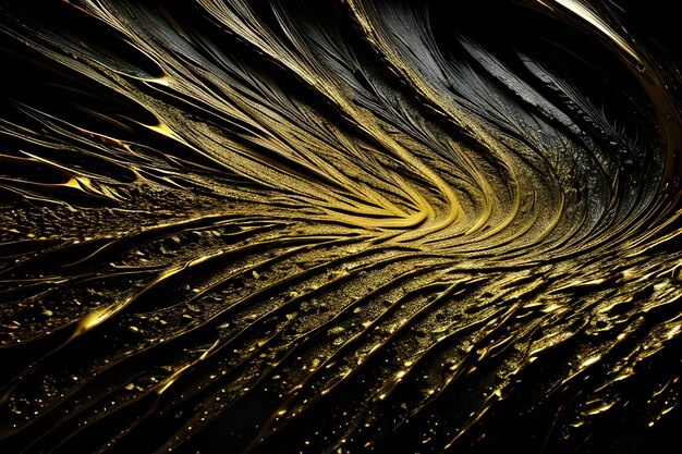 A black and gold painting of a black and gold painting of a spiral design.