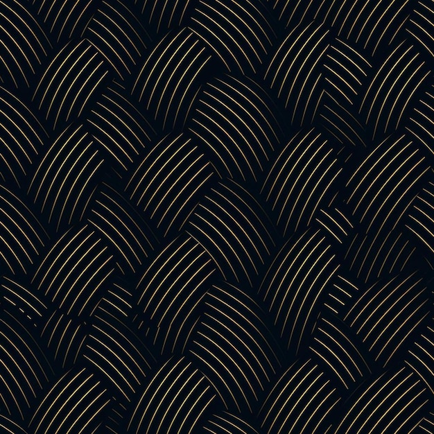 a black and gold pattern of a fabric with a wavy pattern.