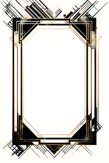 Photo a black and gold picture frame with the word quot h quot on it