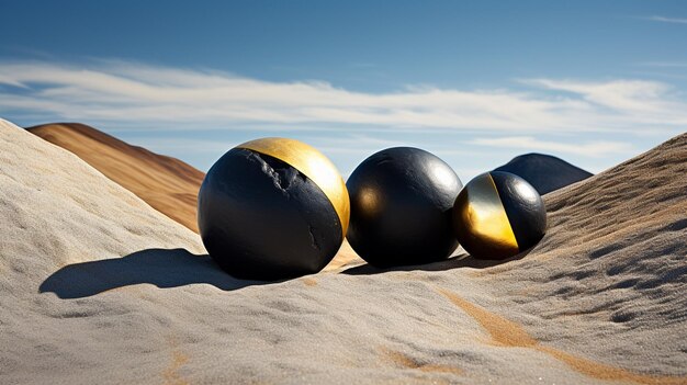 Photo black and gold shapes 3d render minimal