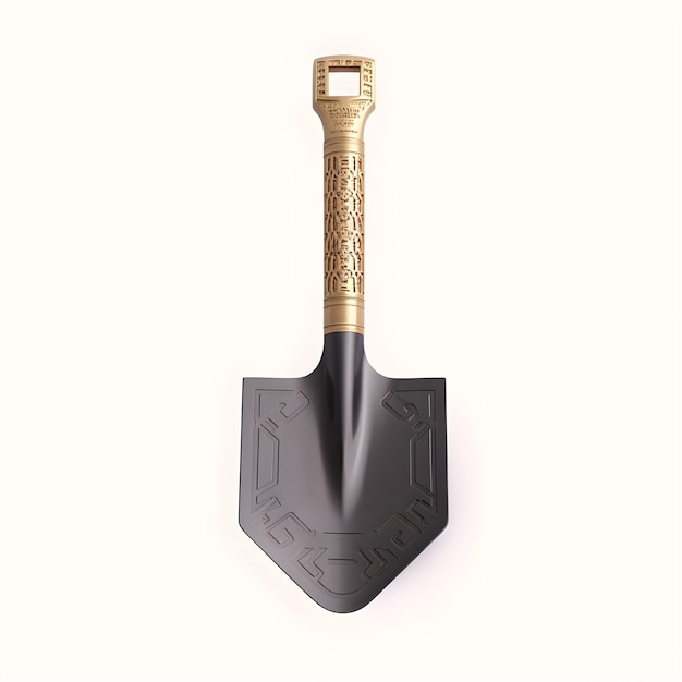 A black and gold shovel