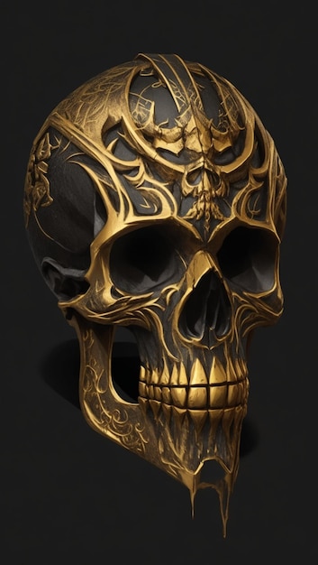 black and gold skull logo to create a well detailed style necromancer