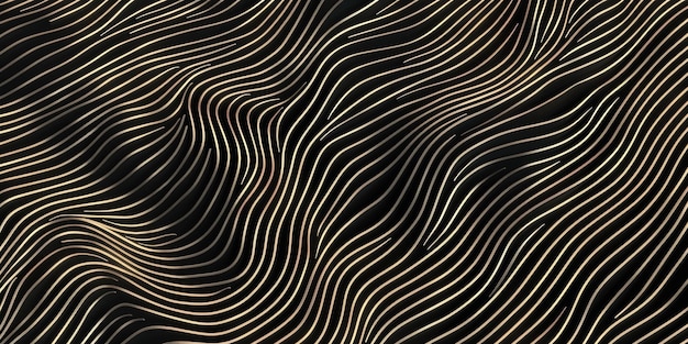 A black and gold striped background with a wave pattern stock background