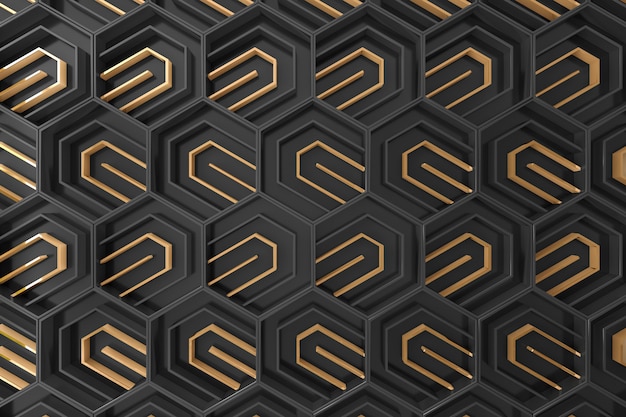 Black and gold tridimensional background