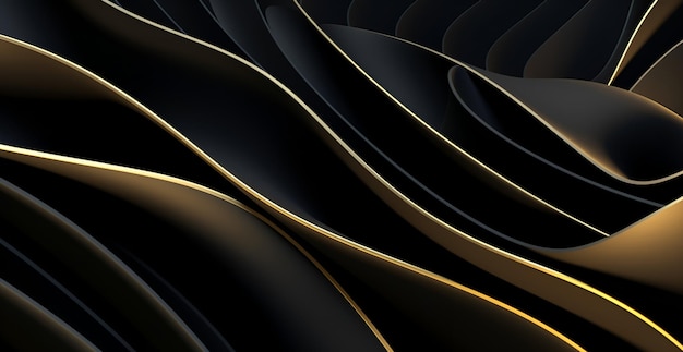 Photo a black and gold wallpaper background