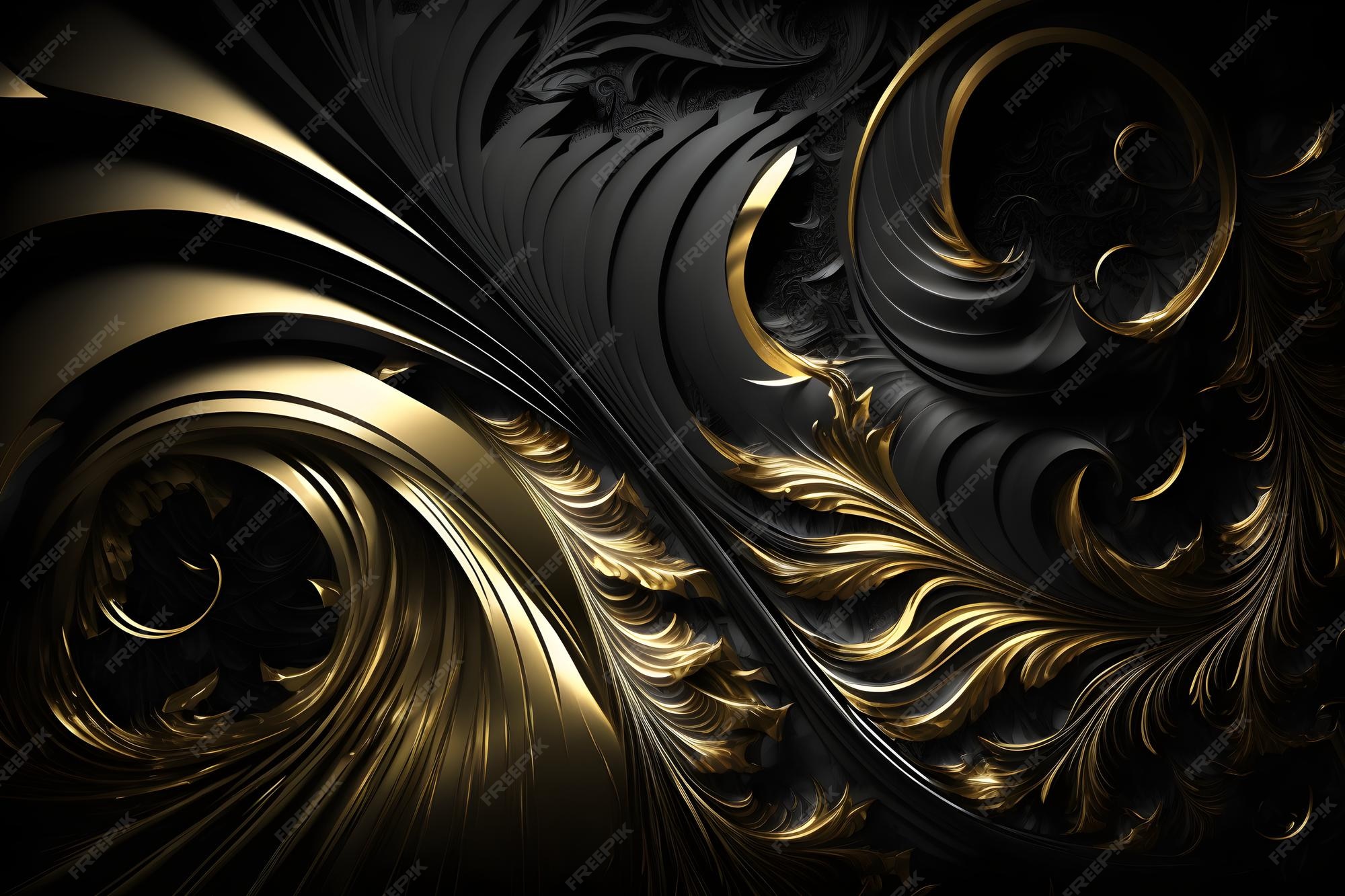 Premium Photo Black and gold wallpaper with a black and gold background