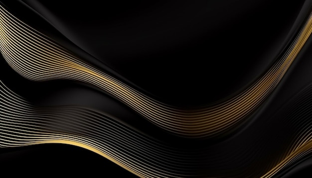 Black and gold wallpaper with a gold pattern