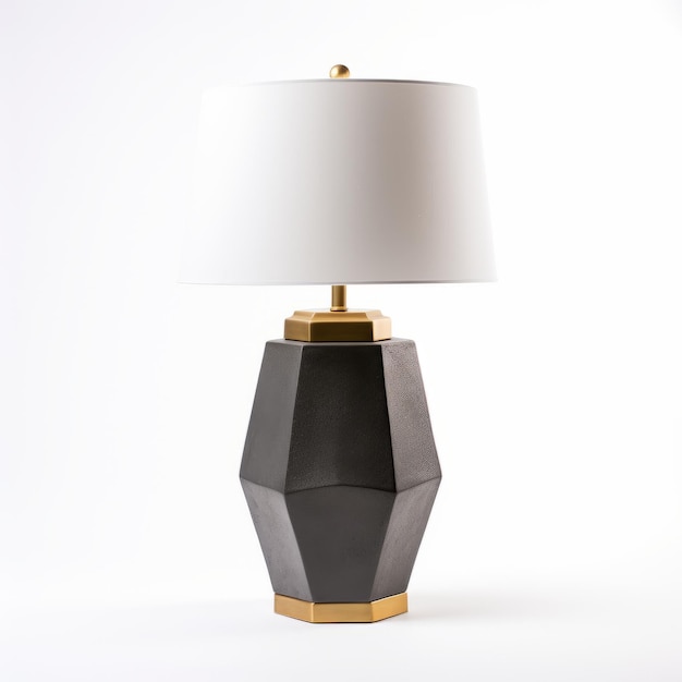 Black Gold And White Table Lamp With Faceted Forms Traditionalmodern Fusion