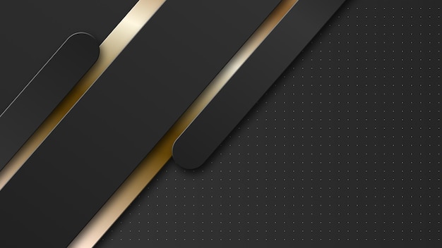 Black and golden abstract tech geometric rounded rectangles motion background Seamless looping Video animation 4K 4096x2160