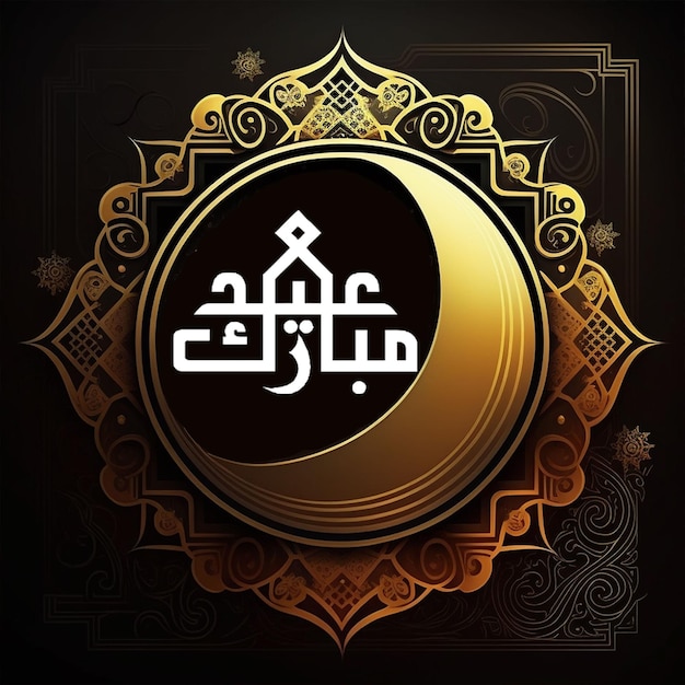 black and golden background for eid mubarack