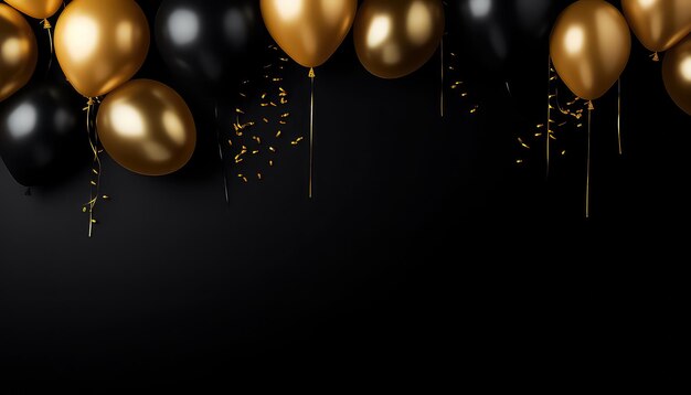 Photo black and golden balloons for black friday