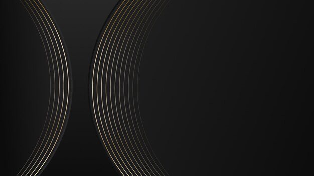 Черные и золотые круги абстрактный технический геометрический фон движения Бесшовный цикл Видео анимация 4K 4096x2160