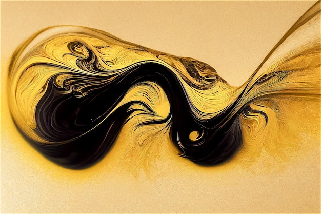 Black and golden liquid