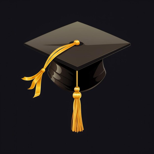 Photo black graduation cap isolated on white background