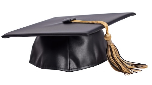 a black graduation cap with a string tied around it.