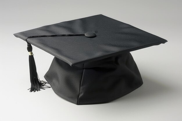 Photo a black graduation cap with a tassel on the top