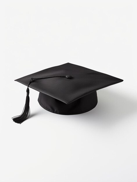 a black graduation cap with a tassel on the top