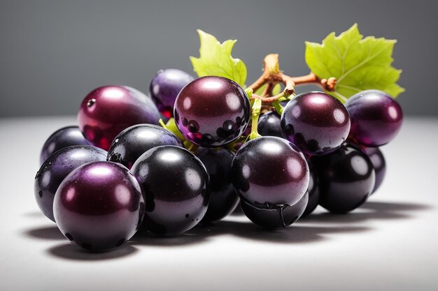 Black grape isolated on white background