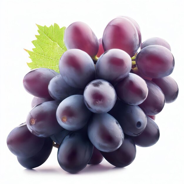 Black grapes isolated on transparent background A bunch of black grapes isolated Generative AI