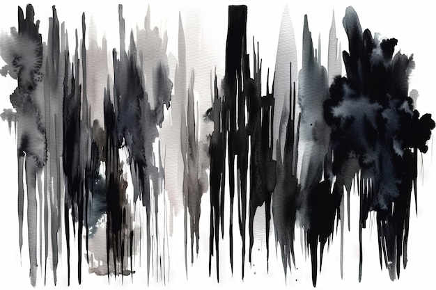 Black and Gray Brushstrokes Abstract Art