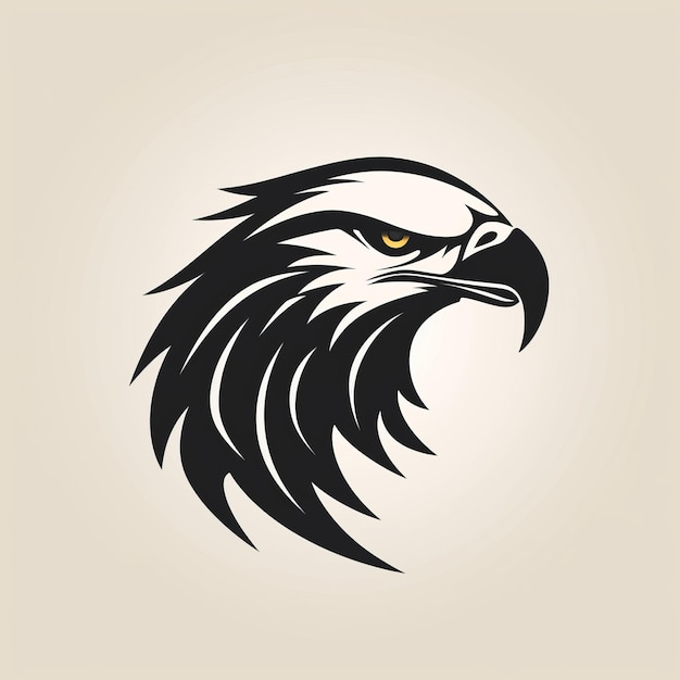 Black And Gray Eagle Head Design Clean Simple And Detailed